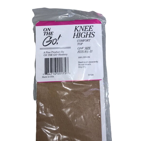 Lot Of  2 On The Go! Knee Highs Comfort Top 1-Nude 1-Jet Black Size - 8 1/2-11 - Picture 7 of 7